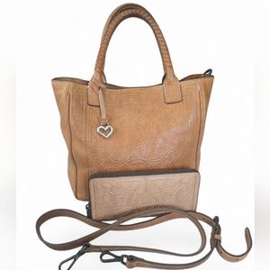 Brighton Ferrara Scala Morella Small Tote & Wallet Cognac